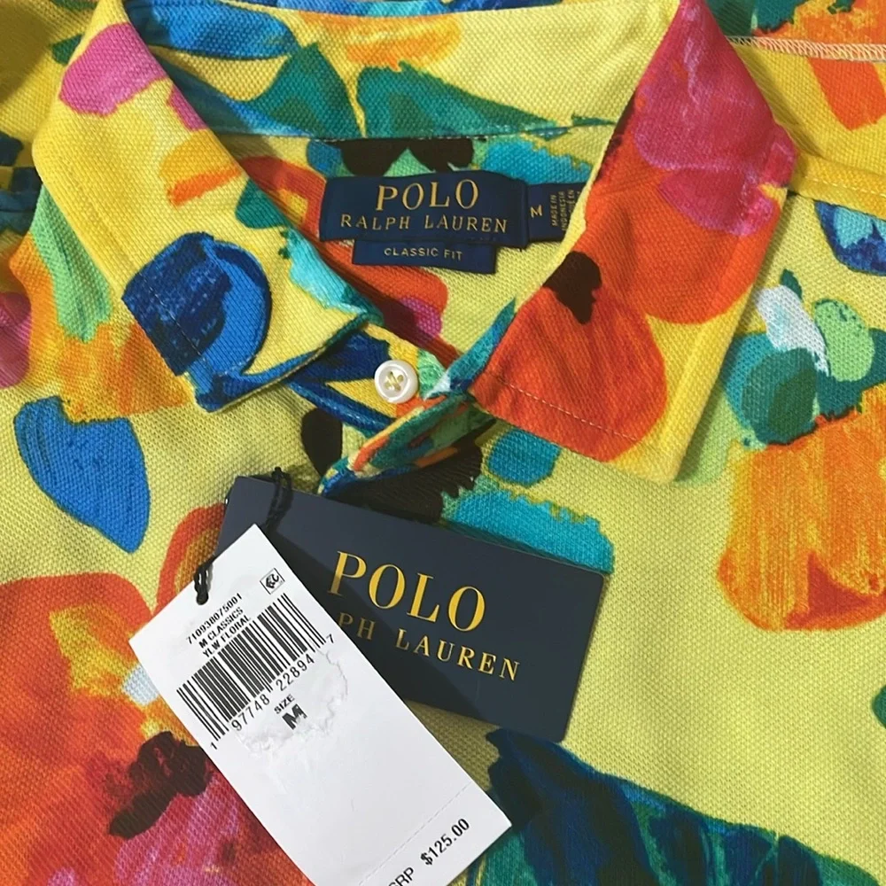 NWT Polo Ralph Lauren Classic Fit Floral Mesh Polo Shirt